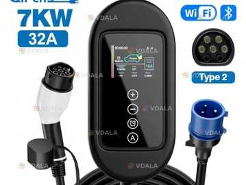 Зарядка для Електро Авто ev авто 32A 7,2 kw 1 фаза Type 2 wifi 5м Шнур - VDALA.PRO