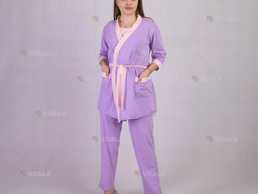 Піжама-трійка халат із піжамою легкі - VDALA.PRO