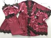 Бордовий шовковий комплект - VDALA.PRO - 1