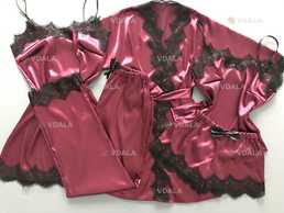 Бордовий шовковий комплект - VDALA.PRO