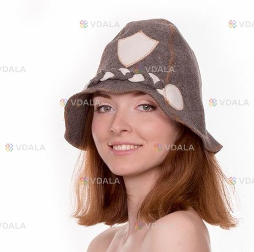 Банна шапка Luxyart Жандарм, натуральний войлок, сірий - VDALA.PRO