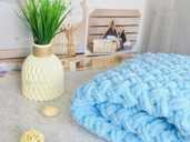 Дитячий плюшевий плед-ковдра 90*90 см, блакитний - VDALA.PRO - 1