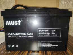 LiFePO4 Акумулятор Must 12 V 100Ah, Bluetooth BMS LiFePO4 Акумулятор Must 12 V 100Ah, Bluetooth BMS - VDALA.PRO
