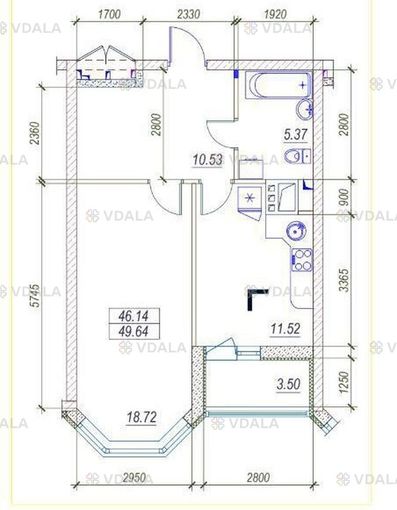 Продам Квартиру в новобудові Жилой комплекс: Удобній, 49 м², 1 кімн., - VDALA.PRO