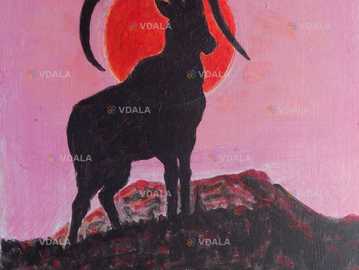 Картина авторская * Рассвет в горах*. Акрил, масло. Холст, картон, ДВП - VDALA.PRO