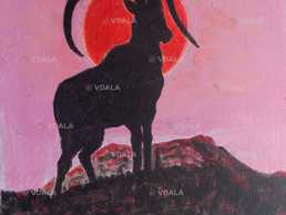 Картина авторская * Рассвет в горах*. Акрил, масло. Холст, картон, ДВП - VDALA.PRO