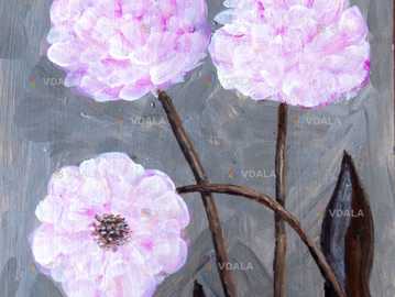 Картина авторская *Нежный  цветок*. Акрил, картон, 20 * 30 см - VDALA.PRO