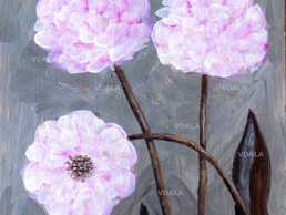 Картина авторская *Нежный цветок*. Акрил, картон, 20 * 30 см - VDALA.PRO