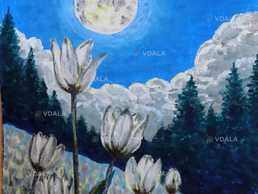 Авторская картина. Полнолуние.Акрил, картон - VDALA.PRO