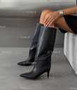Жіночі шкіряні чоботи труби шпилька - 2 Жіночі шкіряні чоботи труби шпилька - VDALA.PRO - 2