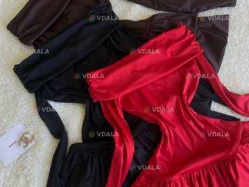 3 кольори Вечірня сукня з воланами та відкритими плечима платье - VDALA.PRO