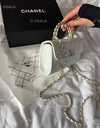 Chanel Mini Flap Handle Bag White Caviar with Silver - - VDALA.PRO - 3