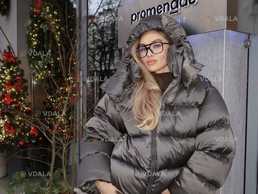 Пуховик кольору графіт розрахований на температуру до -20С - VDALA.PRO