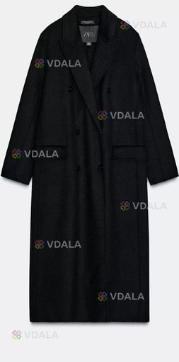 Чорне пальто zara limited максі міді вовна - VDALA.PRO