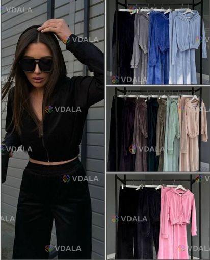 Велюровий костюм, 21 колір в наявності, ОПТ, роздріб, Батал - VDALA.PRO