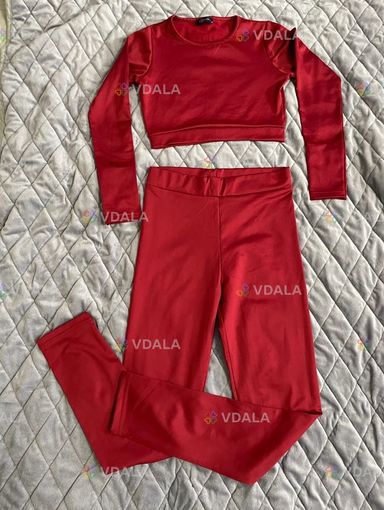 Костюм: лосіни щільні і рашгард колір червоний (марсала) (розмір М) - VDALA.PRO