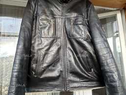 Чорна шкіряна тепла куртка для чоловіків - VDALA.PRO
