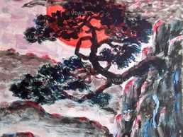 Картина по японским мотивам. Акрил, картон, 20 * 30 см - VDALA.PRO