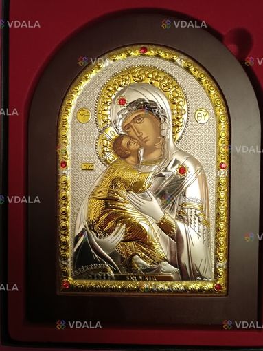 Ікона Володимирської Божої Матері (Greece, золото, срібло, 15х21см) - VDALA.PRO