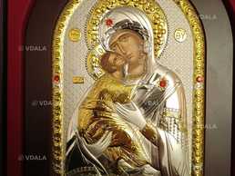 Ікона Володимирської Божої Матері (Greece, золото, срібло, 15х21см) - VDALA.PRO