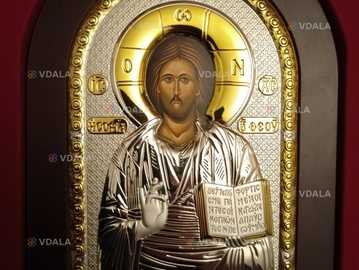 Ікона Христа Спасителя (Greece, золото, срібло, 15х21см) - VDALA.PRO
