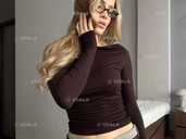 Стильний лонгслів з широким вирізом та зборками (віскоза) лонгслив - VDALA.PRO - 1