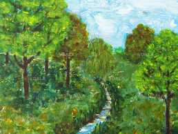 Картина авторская * Пейзаж*. Акрил, картон - VDALA.PRO