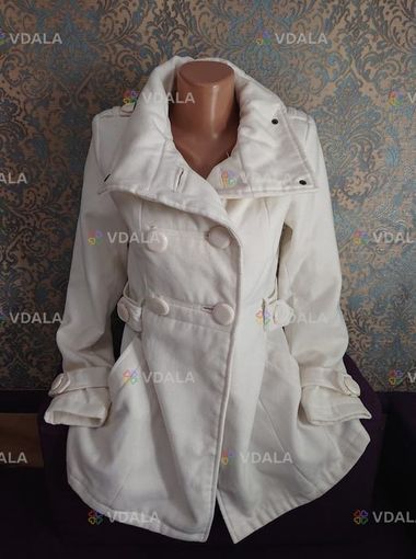 Красивое белое пальто куртка весна осень р.s/xs - VDALA.PRO