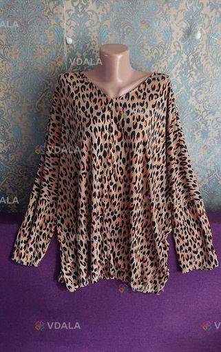 Красивая блуза леопардовый принт большой размер батал 56/58 блузка - VDALA.PRO