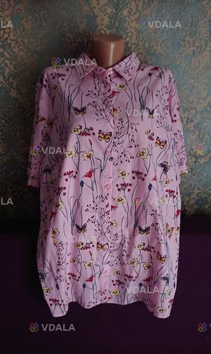 Красивая блуза в цветы большой размер батал 52 /54 блузка - VDALA.PRO