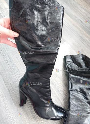 Кожаные сапоги на каблуке р.38 весна деми - VDALA.PRO