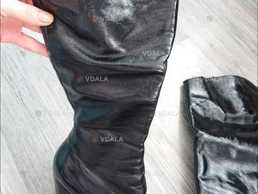 Кожаные сапоги на каблуке р.38 весна деми - VDALA.PRO