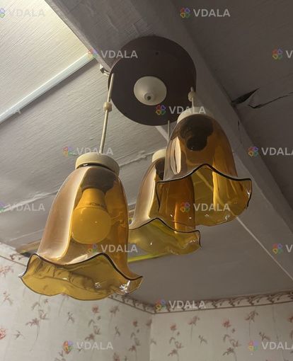 Люстра подвесная винтажная ссср на 3 плафона - VDALA.PRO