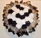 Троянди чорно-білі з атласної стрічки - VDALA.PRO - 1