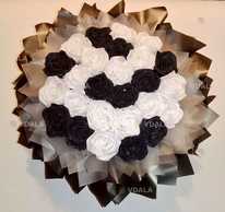 Троянди чорно-білі з атласної стрічки - VDALA.PRO