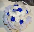 Сині та молочні троянди з атласної стрічки - 2 Сині та молочні троянди з атласної стрічки - VDALA.PRO - 2