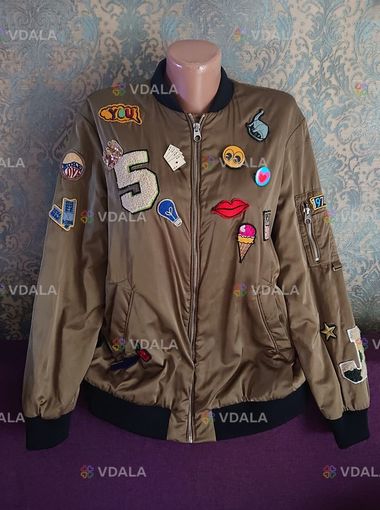 Куртка бомбер zara с нашивками р. М - VDALA.PRO