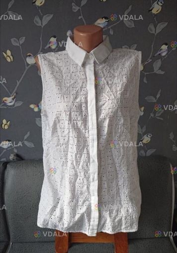 Красивая блуза хлопок р.46/48 блузка перфорация - VDALA.PRO