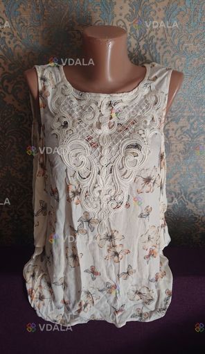 Красивая блуза в бабочки вискоза р. 46 /48 блузка - VDALA.PRO