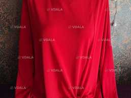 Красивая красная блуза большой размер батал 54 /56 блузка кофта - VDALA.PRO