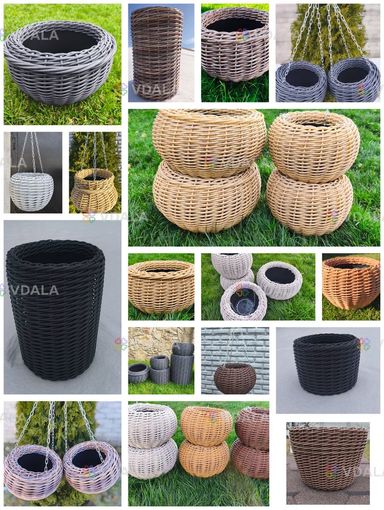 Кашпо з ротангу об'єми 5, 10, 12, 16, 20, 40, 60, 80, 90л Кашпо з ротангу об'єми 5, 10, 12, 16, 20, 40, 60, 80, 90л - VDALA.PRO