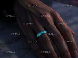 Светящееся в темноте Кольцо Всевластия Tiffany Blue (размер 7, Ø17,3 м - VDALA.PRO