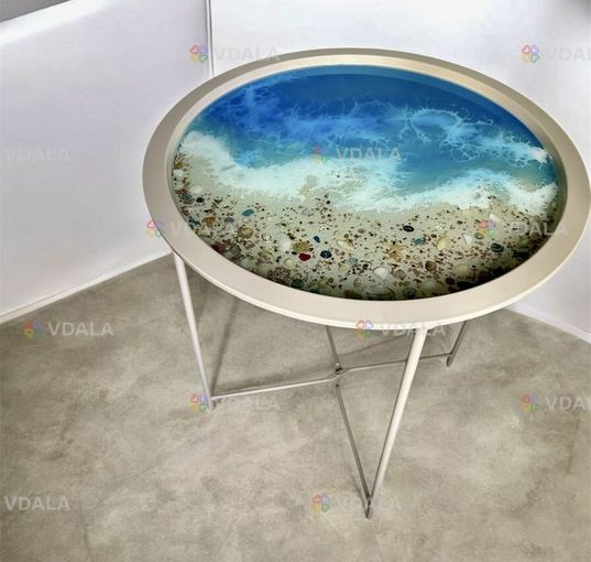 Столик з епоксидної смоли «Море» Столик з епоксидної смоли «Море» - VDALA.PRO