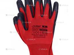 Рукавиці робочі захисні покриті латексом, червоно-чорні JURAV -Bukala - VDALA.PRO