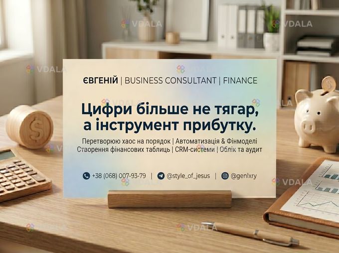 Фінансовий консультант | Бухгалтер | Фінансист | Економіст | Аналітик - VDALA.PRO
