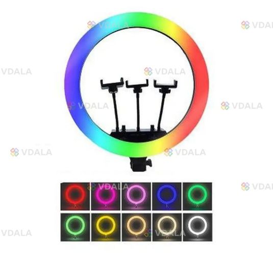 Кільцева лампа MJ36 RGB 36 см з штативом. Кільцева лампа MJ36 RGB 36 см з штативом. - VDALA.PRO