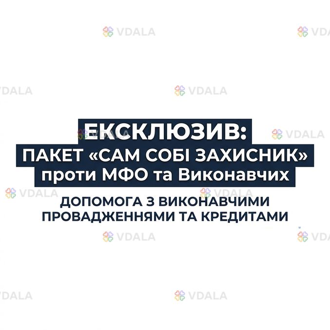 Самозахист від МФО. Вирішення боргів та виконавчих Самозахист від МФО. Вирішення боргів та виконавчих - VDALA.PRO