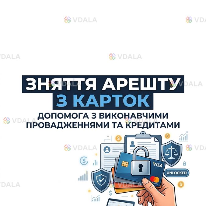 Зняття арешту з карток. Допомога з виконавчими провадженнями Зняття арешту з карток. Допомога з виконавчими провадженнями - VDALA.PRO