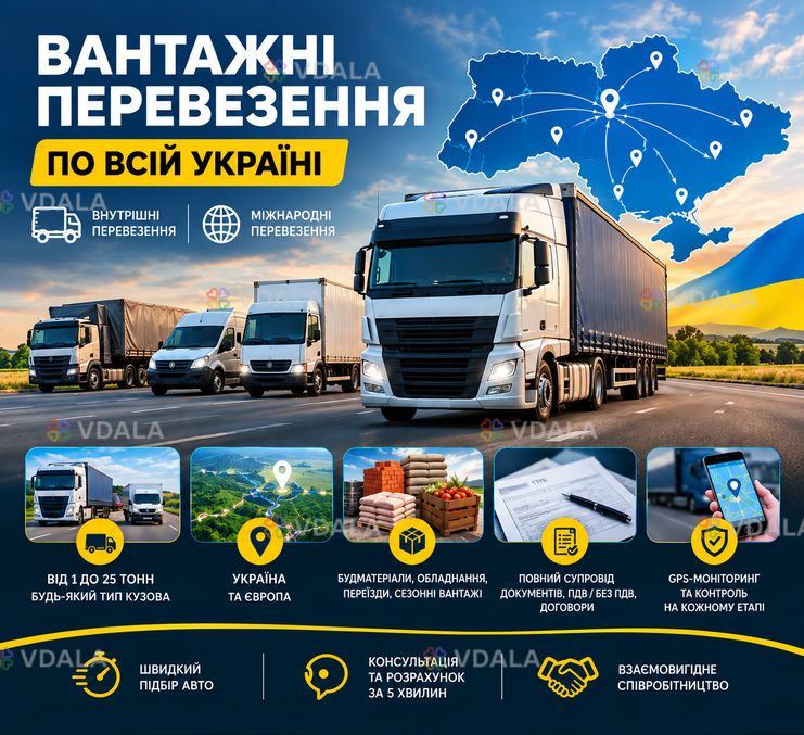 Вантажоперевезення Вантажоперевезення - VDALA.PRO