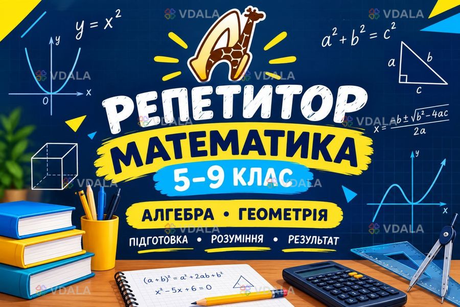Запрошуємо учнів 5–9 класів на індивідуальні заняття з математики Запрошуємо учнів 5–9 класів на індивідуальні заняття з математики - VDALA.PRO